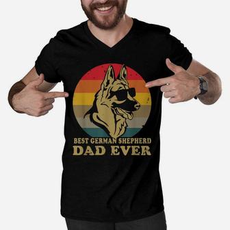 Mens Funny Dog Holders Apparel Best German Shepherd Dad Ever Men V-Neck Tshirt | Crazezy