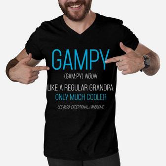 Mens Gampy Gift Like A Regular Grandpa Definition Cooler Men V-Neck Tshirt | Crazezy AU
