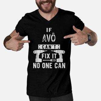 Mens If Avô Can't Fix It No One Can Portuguese Brazilian Grandpa Men V-Neck Tshirt | Crazezy UK