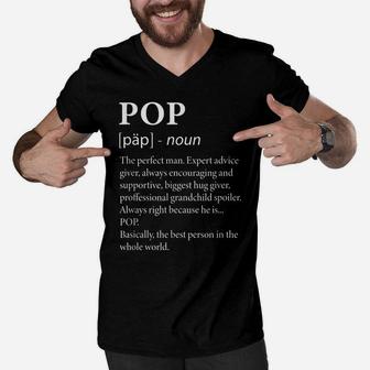 Mens Pop Definition - Funny Grandpa Men V-Neck Tshirt | Crazezy