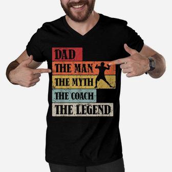 Mens Retro Football Coach Outfit For Dad, Football Men V-Neck Tshirt | Crazezy UK