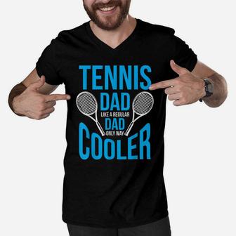 Mens Tennis Dad | Funny Cute Father's Day Men V-Neck Tshirt | Crazezy