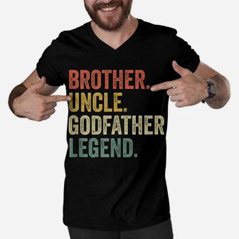Mens Uncle Godfather Shirt Christmas Gifts From Godchild Funny Men V-Neck Tshirt | Crazezy