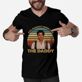 Mummy More Like The Daddy Vintage Men V-Neck Tshirt | Crazezy DE