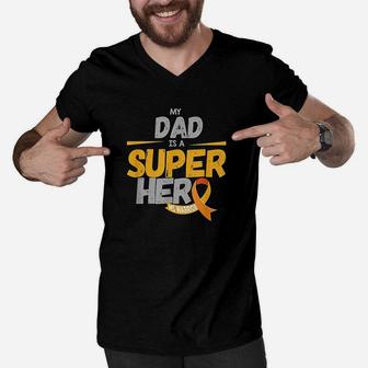 My Dad Is A Super Hero Men V-Neck Tshirt | Crazezy
