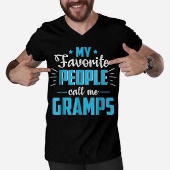 My Favorite People Call Me Gramps Father's Day Gift Men V-Neck Tshirt | Crazezy