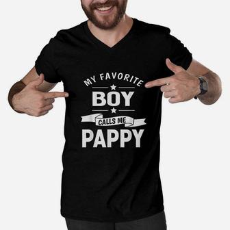 My Favorite People Call Me Pappy Grandpa Men V-Neck Tshirt | Crazezy CA