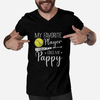 My Favorite Player Calls Me Pappy Grandpa Men V-Neck Tshirt | Crazezy AU