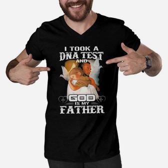 Official Jesus I Took A Dna Test And Dog Is My Father Men V-Neck Tshirt - Monsterry
