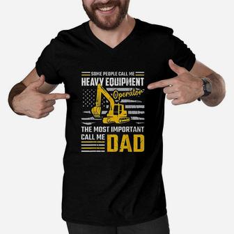 Operator Construction Dad Excavator Men V-Neck Tshirt | Crazezy