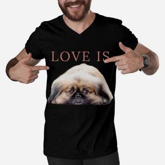 Pekingese Shirt Dog Mom Dad Pekinese Clothes Love Pet Tee Men V-Neck Tshirt | Crazezy