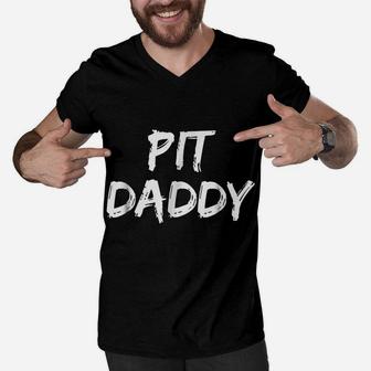Pit Daddy Shirt Funny Grill Father Grilling Smoker Tee Bull Men V-Neck Tshirt | Crazezy AU