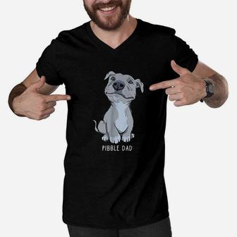 Pitbull Pibble Dad Men V-Neck Tshirt | Crazezy AU