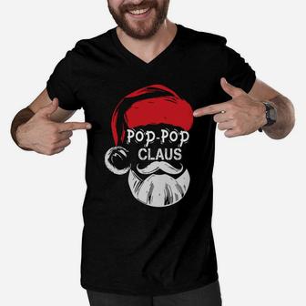 Pop-Pop Claus - Christmas Grandpa Gift Men V-Neck Tshirt | Crazezy CA