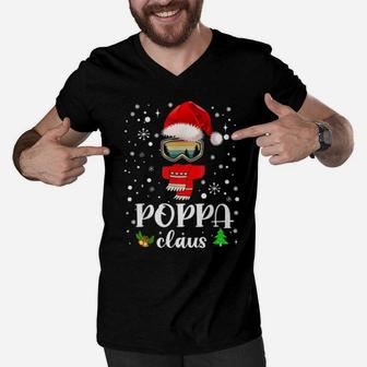 Poppa Claus Santa Claus Xmas For Dad Grandpa Men V-Neck Tshirt - Monsterry AU