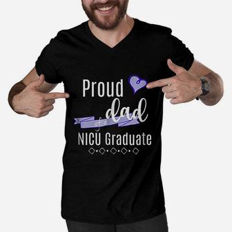 Proud Dad Of A Nicu Graduate Men V-Neck Tshirt | Crazezy