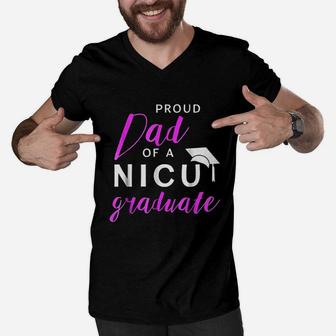 Proud Dad Of A Nicu Graudate Men V-Neck Tshirt | Crazezy