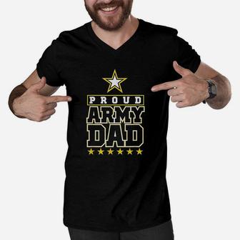 Proud Us Army Dad Men V-Neck Tshirt | Crazezy