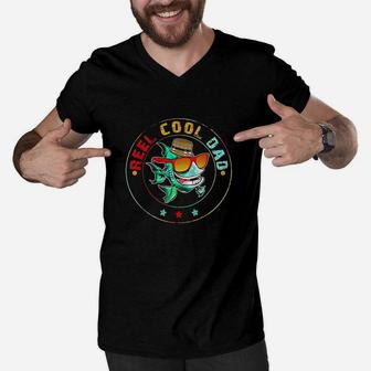 Reel Cool Dad Fishing Men V-Neck Tshirt | Crazezy UK