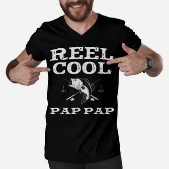 Reel Cool Pap Pap Fishing Father's Day Funny Gift Christmas Men V-Neck Tshirt | Crazezy DE
