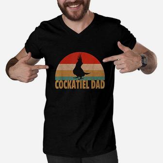 Retro Cockatiel Vintage Cockatiel Dad Gift Men V-Neck Tshirt | Crazezy UK