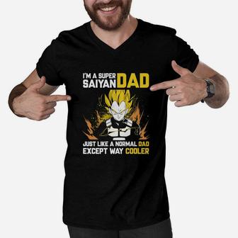 Saiyan- I'm A Super Dad- Just Like A Normal Dad,except Way Cooler Men V-Neck Tshirt - Thegiftio UK