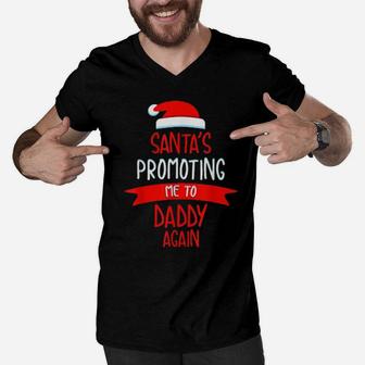 Santa Promoting Me To Daddy Again Xmas Men V-Neck Tshirt - Monsterry DE
