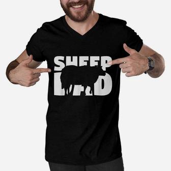 Sheep Dad Sheep Lover Men V-Neck Tshirt | Crazezy UK