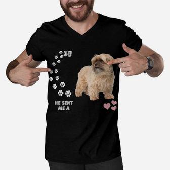 Shorkie Tzu Dog Mom, Yorkie Tzu Dad Costume, Cute Shorkie Sweatshirt Men V-Neck Tshirt | Crazezy UK