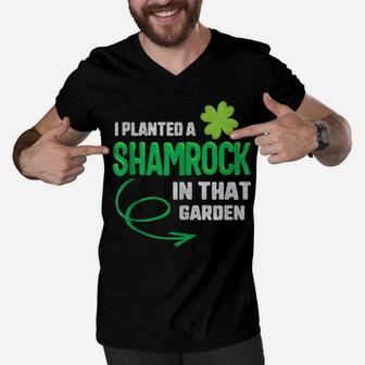 St Patricks Pregnancy Announcement I Planted Shamrock Father Men V-Neck Tshirt - Monsterry DE