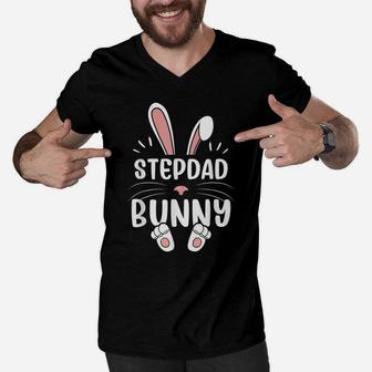Stepdad Bunny Funny Matching Easter Bunny Egg Hunting Men V-Neck Tshirt | Crazezy