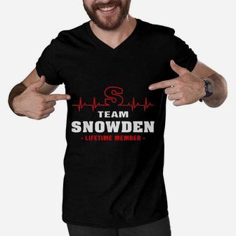 Team SNOWDEN lifetime member Proud Family Surname SNOWDEN Men V-Neck Tshirt - Seseable