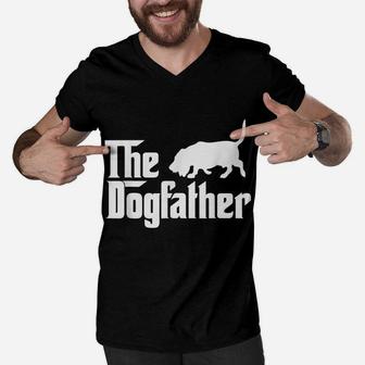 The Dogfather Basset Hound Dog Father Dad Gift Men V-Neck Tshirt | Crazezy