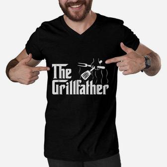 The Grillfather Bbq Grill Men V-Neck Tshirt | Crazezy