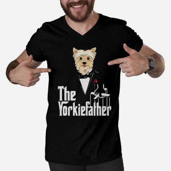 The Yorkie Father Mafia Dog Shirt - Fathers Day 2017 Gift Men V-Neck Tshirt - Monsterry UK