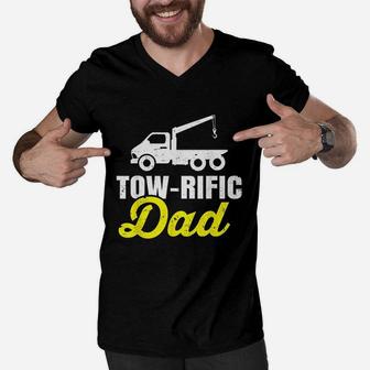 Tow Truck Driver Dad Father Towing Car Pickup Wrecker Gift Men V-Neck Tshirt | Crazezy UK