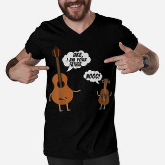 Uke I Am Your Father - Funny Guitar And Ukulele Men V-Neck Tshirt | Crazezy AU