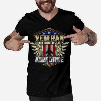 Veteran Of The United States Air Force Father's Day Gift Tee Men V-Neck Tshirt | Crazezy
