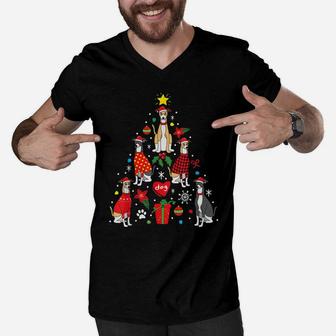 Whippet Christmas Ornament Tree Funny Dog Mom Dad Gift Men V-Neck Tshirt | Crazezy