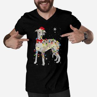 Whippet Dog Christmas Light Xmas Mom Dad Gifts Sweatshirt Men V-Neck Tshirt | Crazezy CA