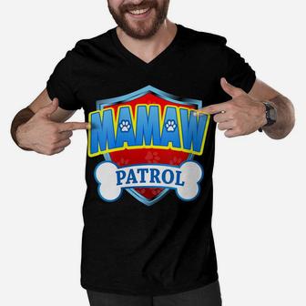 Womens Funny Mamaw Patrol - Dog Mom, Dad For Men Women Men V-Neck Tshirt | Crazezy