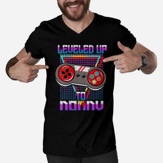 Womens Leveled Up To Daddy Gender Reveal Men V-Neck Tshirt - Monsterry AU