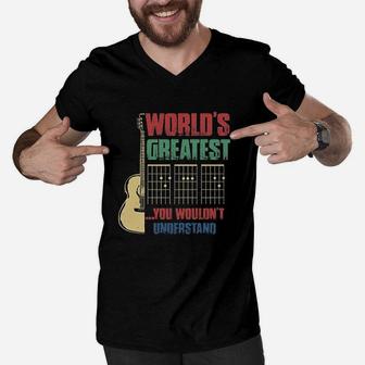 Worlds Greatest Guitar Dad You Wouldnt Understand Guitarist Men V-Neck Tshirt | Crazezy