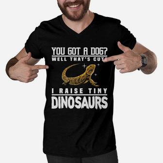 You Got A Dog I Raise Tiny Dinosaurs Men V-Neck Tshirt - Seseable