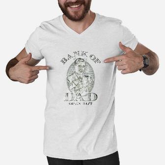 Bank Of Dad Men V-Neck Tshirt | Crazezy