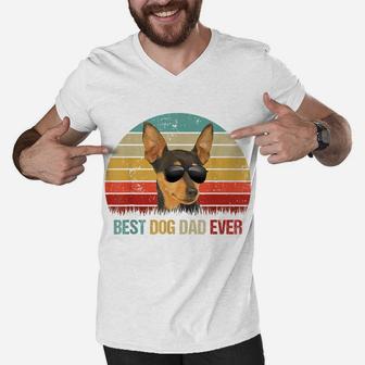 Best Dog Dad Ever Chihuahua Tshirt Fathers Day Men V-Neck Tshirt | Crazezy