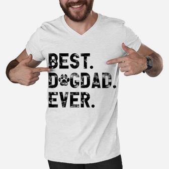Best Dog Dad Ever Funny Gifts For Dog Lover Dad Men V-Neck Tshirt | Crazezy