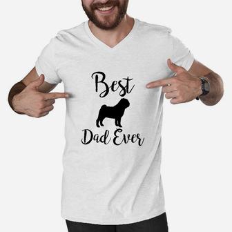 Best Dog Dad Ever Men Men V-Neck Tshirt | Crazezy UK