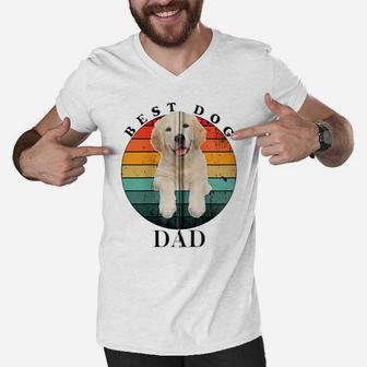 Best Dog Dad Golden Retriever Love 2 Zip Hoodie Men V-Neck Tshirt | Crazezy AU