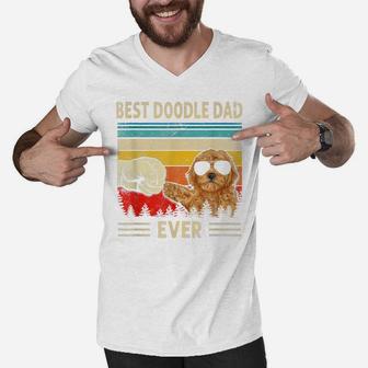 Best Doodle Dad Ever Goldendoodle Dog Dad Gift Father's Day Men V-Neck Tshirt | Crazezy AU